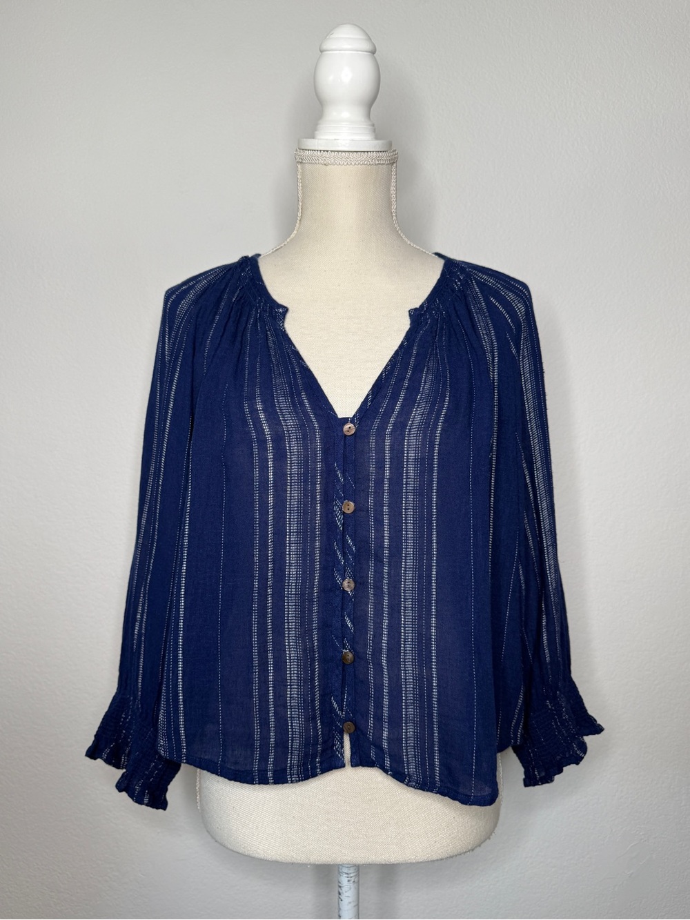 Rails Mariah Noja Stripe Button-Front Blouse